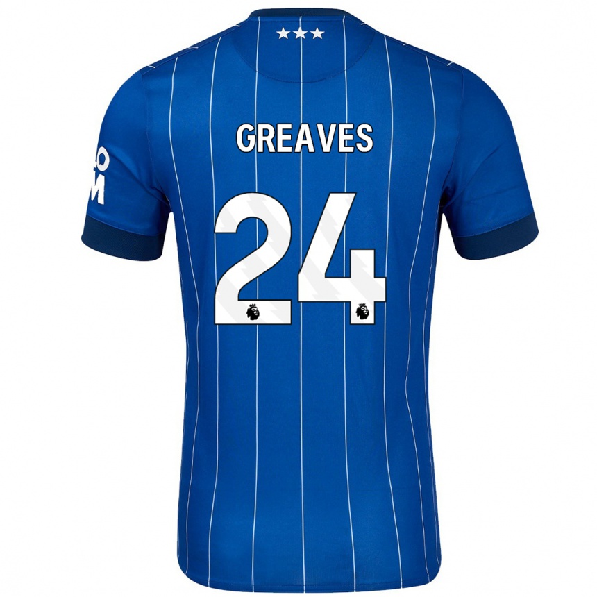 Kids Football Jacob Greaves #24 Navy Blue Home Jersey 2024/25 T-Shirt