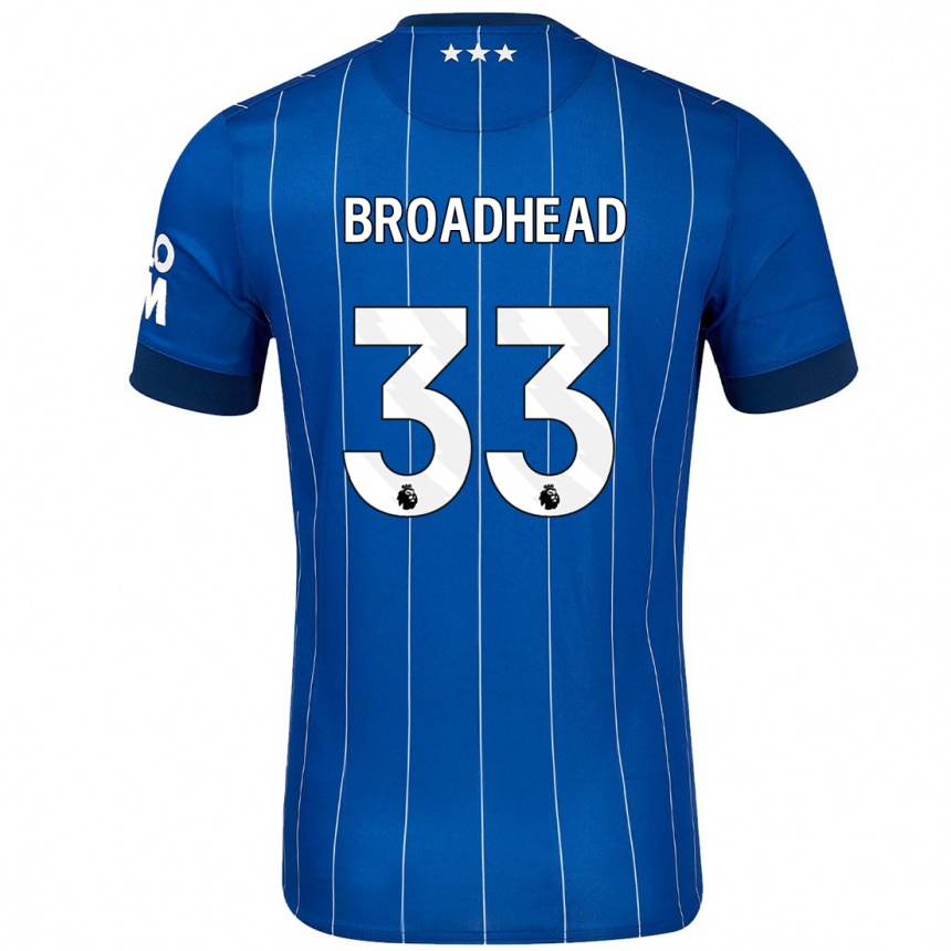 Kids Football Nathan Broadhead #33 Navy Blue Home Jersey 2024/25 T-Shirt