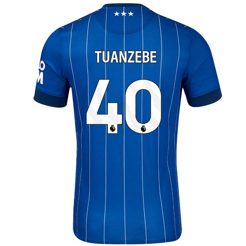 Kids Football Axel Tuanzebe #40 Navy Blue Home Jersey 2024/25 T-Shirt