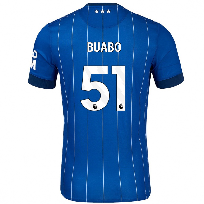 Kids Football Gerard Buabo #51 Navy Blue Home Jersey 2024/25 T-Shirt