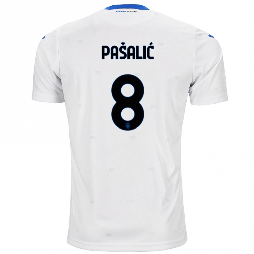 Kids Football Mario Pasalic #8 White Away Jersey 2024/25 T-Shirt