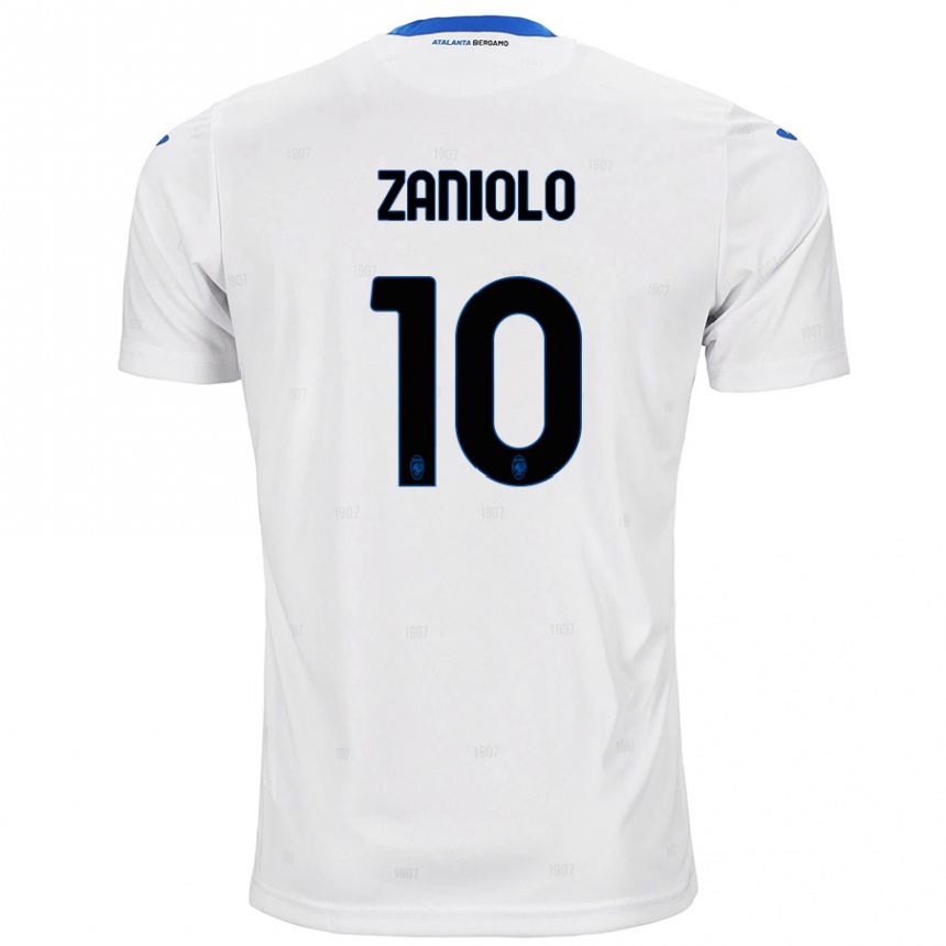 Kids Football Nicolò Zaniolo #10 White Away Jersey 2024/25 T-Shirt