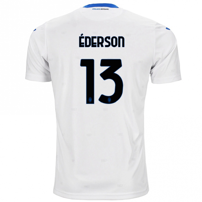 Kids Football Éderson #13 White Away Jersey 2024/25 T-Shirt