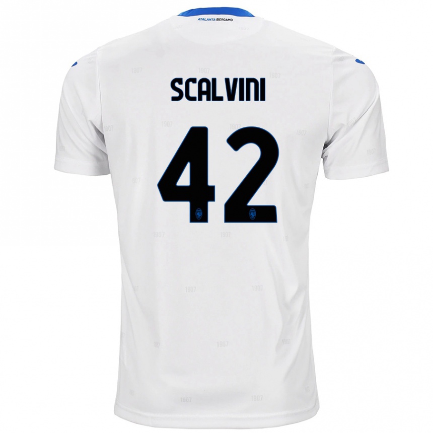 Kids Football Giorgio Scalvini #42 White Away Jersey 2024/25 T-Shirt