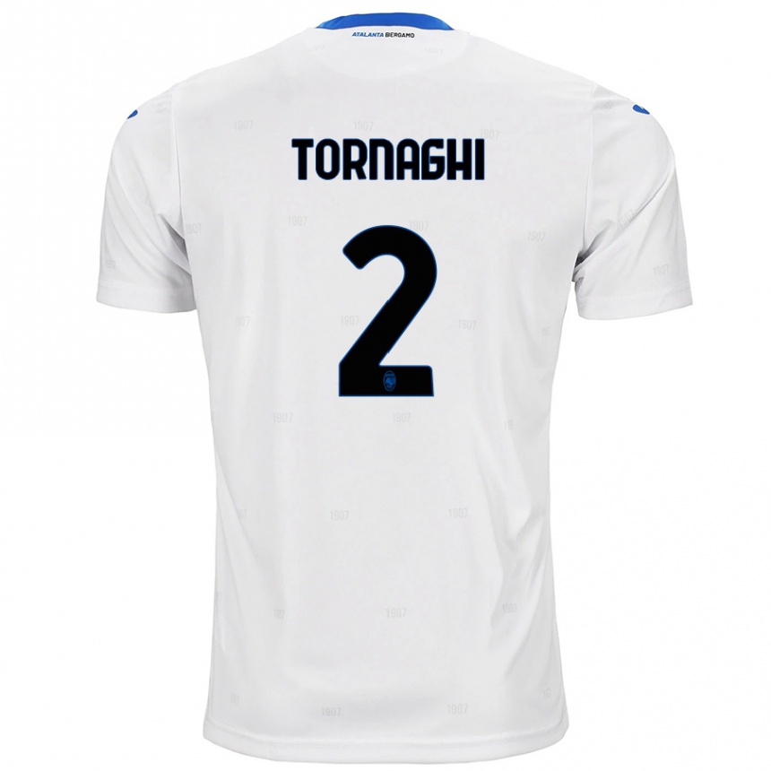 Kids Football Pietro Tornaghi #2 White Away Jersey 2024/25 T-Shirt