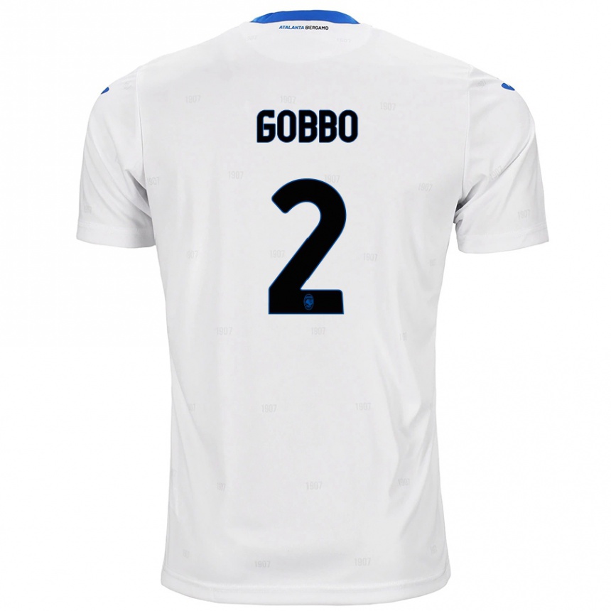 Kids Football Luca Gobbo #2 White Away Jersey 2024/25 T-Shirt