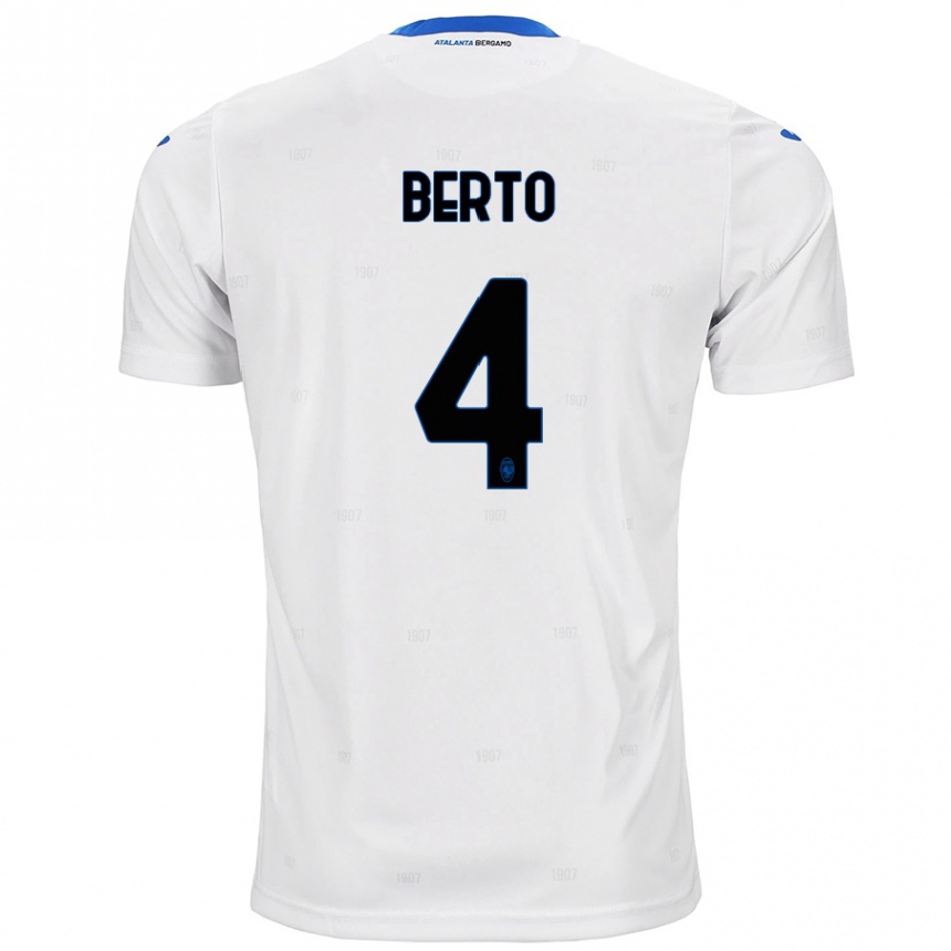 Kids Football Gabriele Berto #4 White Away Jersey 2024/25 T-Shirt