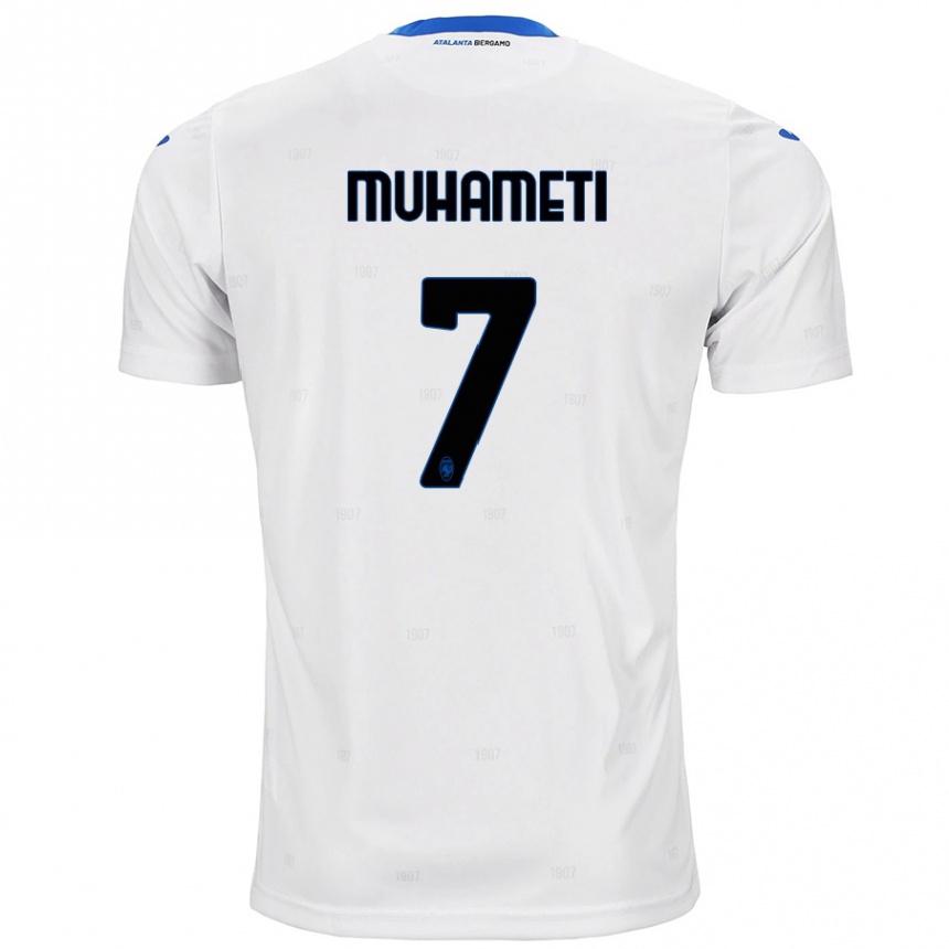 Kids Football Endri Muhameti #7 White Away Jersey 2024/25 T-Shirt