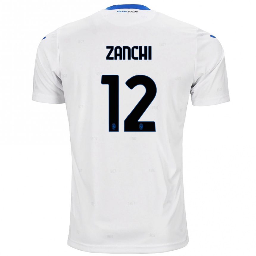 Kids Football Edoardo Zanchi #12 White Away Jersey 2024/25 T-Shirt