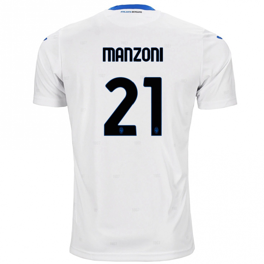 Kids Football Alberto Manzoni #21 White Away Jersey 2024/25 T-Shirt