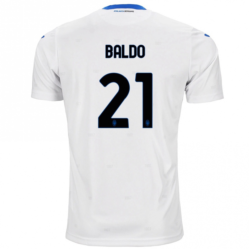 Kids Football Nicolò Baldo #21 White Away Jersey 2024/25 T-Shirt