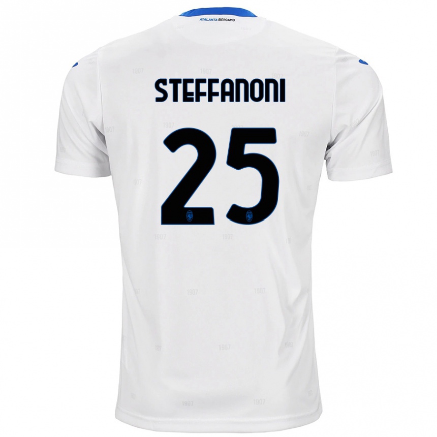 Kids Football Federico Steffanoni #25 White Away Jersey 2024/25 T-Shirt