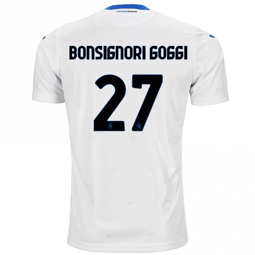 Kids Football Lorenzo Bonsignori Goggi #27 White Away Jersey 2024/25 T-Shirt