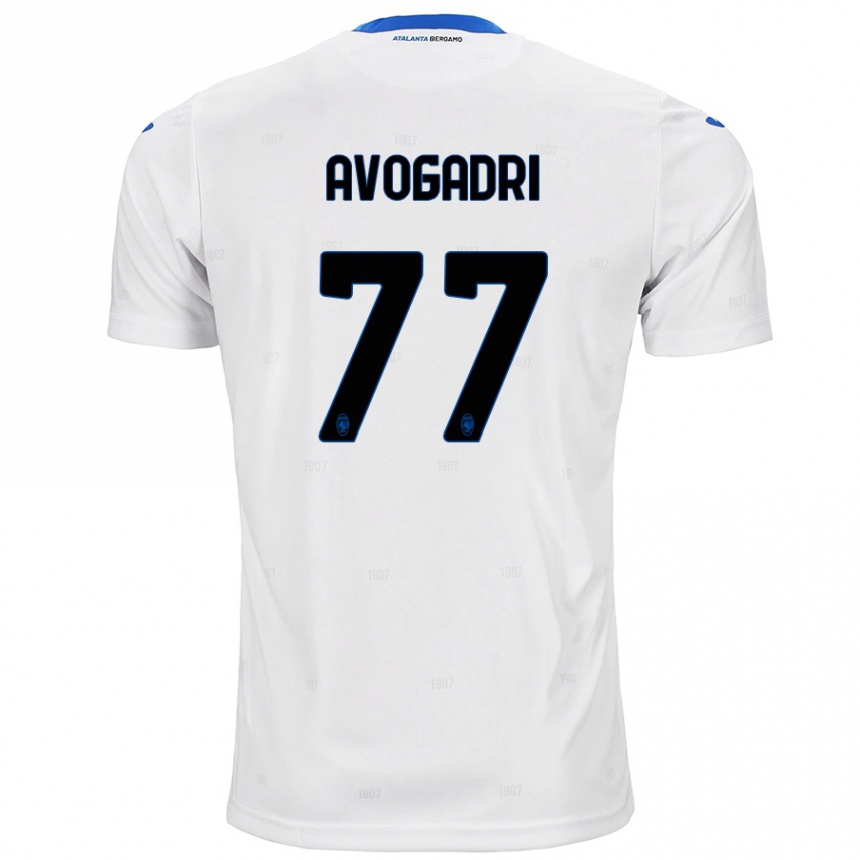 Kids Football Lorenzo Avogadri #77 White Away Jersey 2024/25 T-Shirt