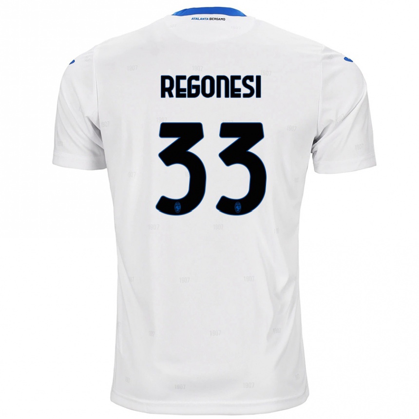 Kids Football Iacopo Regonesi #33 White Away Jersey 2024/25 T-Shirt