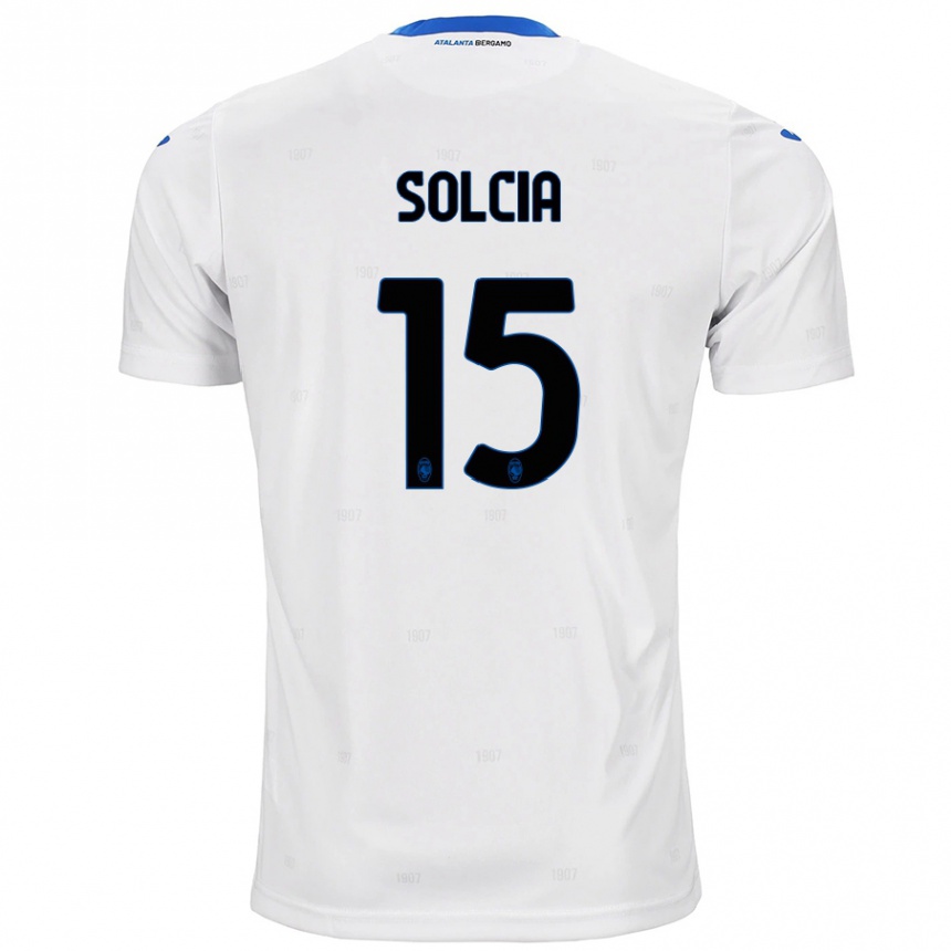 Kids Football Daniele Solcia #15 White Away Jersey 2024/25 T-Shirt