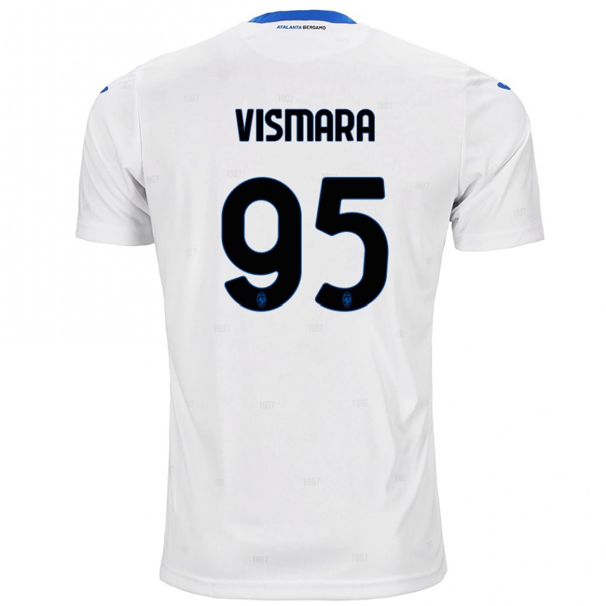 Kids Football Paolo Vismara #95 White Away Jersey 2024/25 T-Shirt