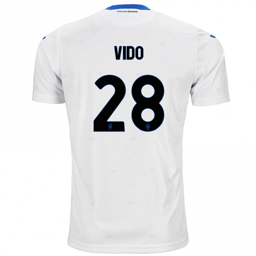 Kids Football Luca Vido #28 White Away Jersey 2024/25 T-Shirt