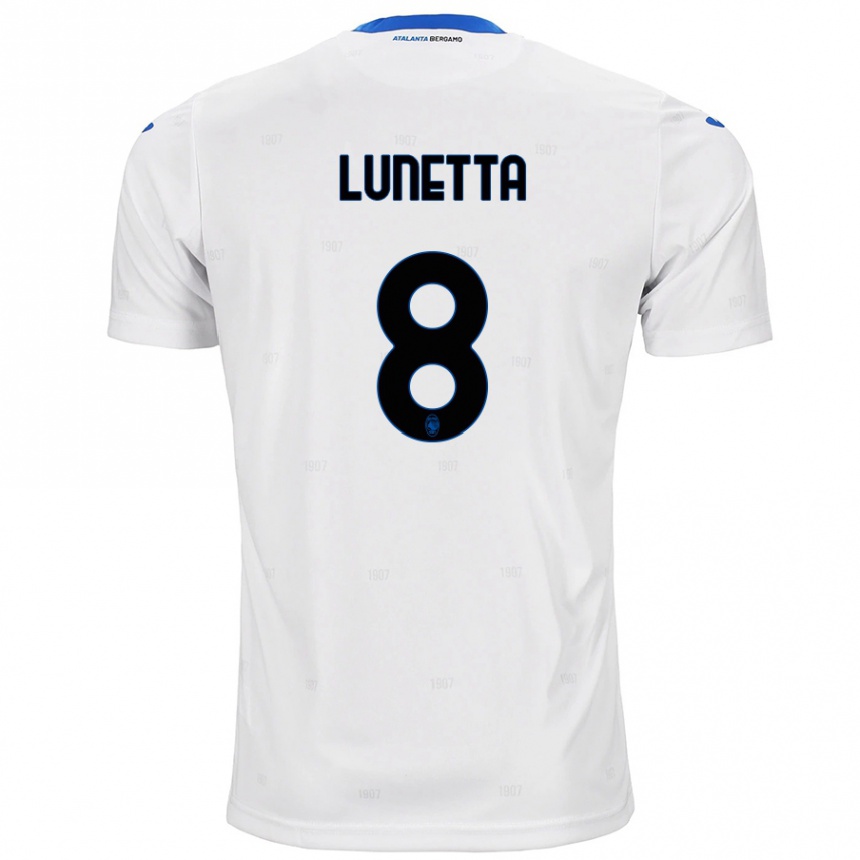 Kids Football Gabriel Lunetta #8 White Away Jersey 2024/25 T-Shirt