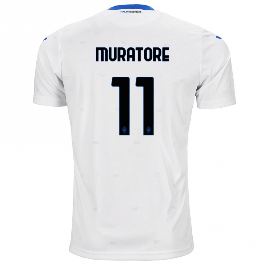 Kids Football Simone Muratore #11 White Away Jersey 2024/25 T-Shirt