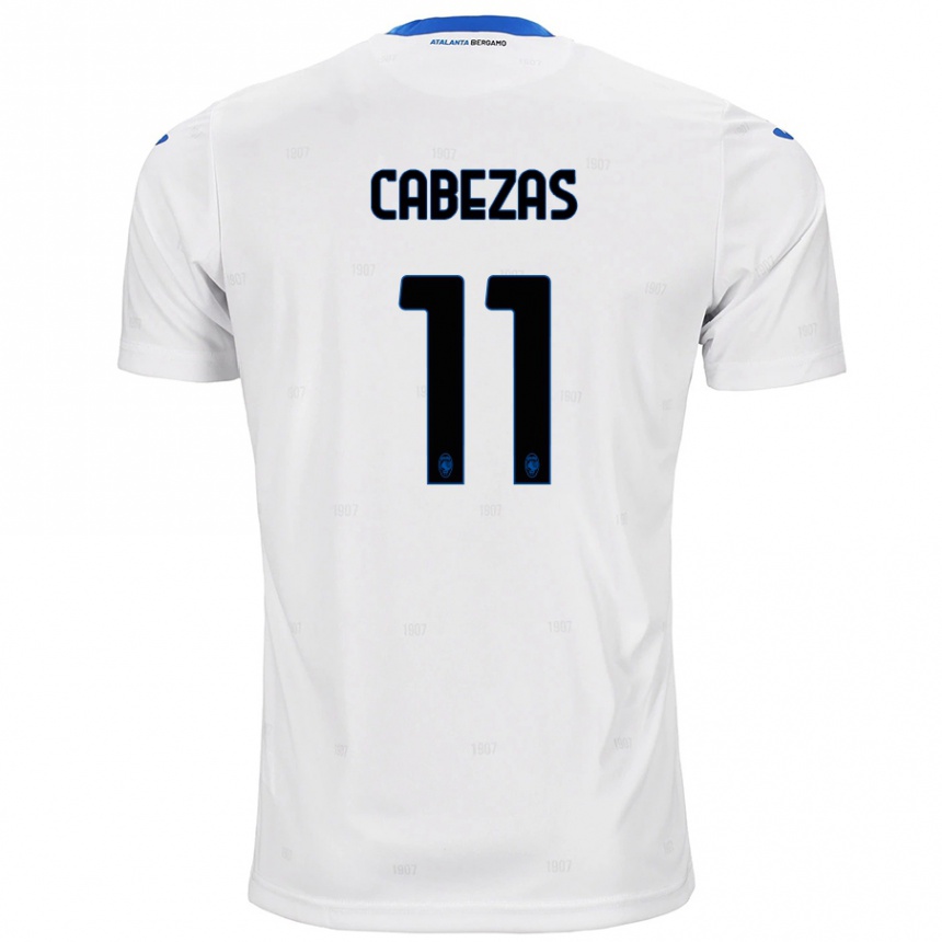 Kids Football Bryan Cabezas #11 White Away Jersey 2024/25 T-Shirt