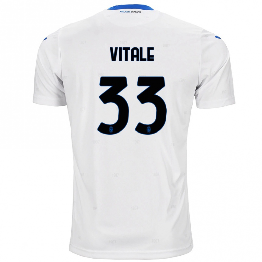 Kids Football Francesca Vitale #33 White Away Jersey 2024/25 T-Shirt