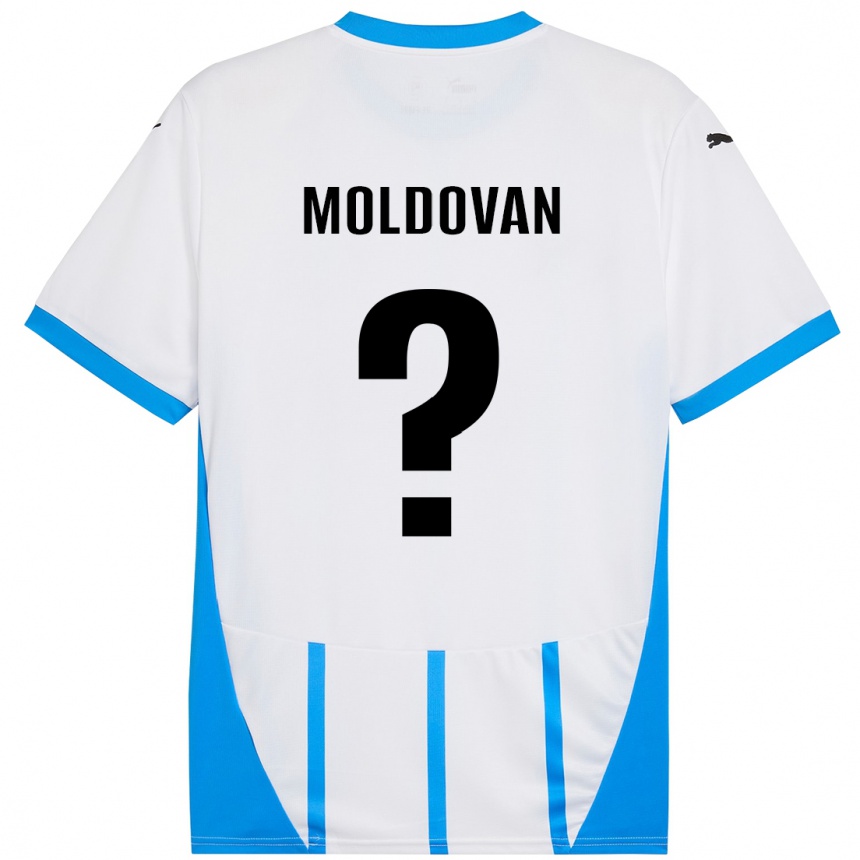 Kids Football Horațiu Moldovan #0 White Blue Away Jersey 2024/25 T-Shirt