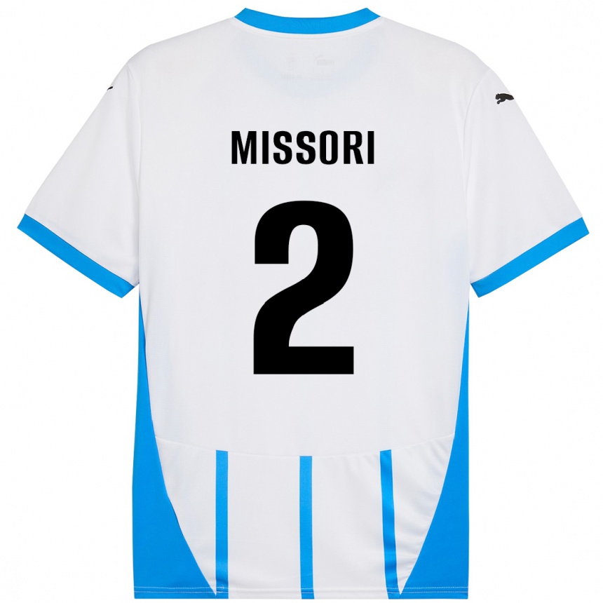 Kids Football Filippo Missori #2 White Blue Away Jersey 2024/25 T-Shirt