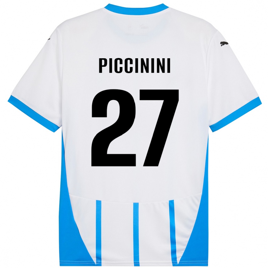 Kids Football Stefano Piccinini #27 White Blue Away Jersey 2024/25 T-Shirt