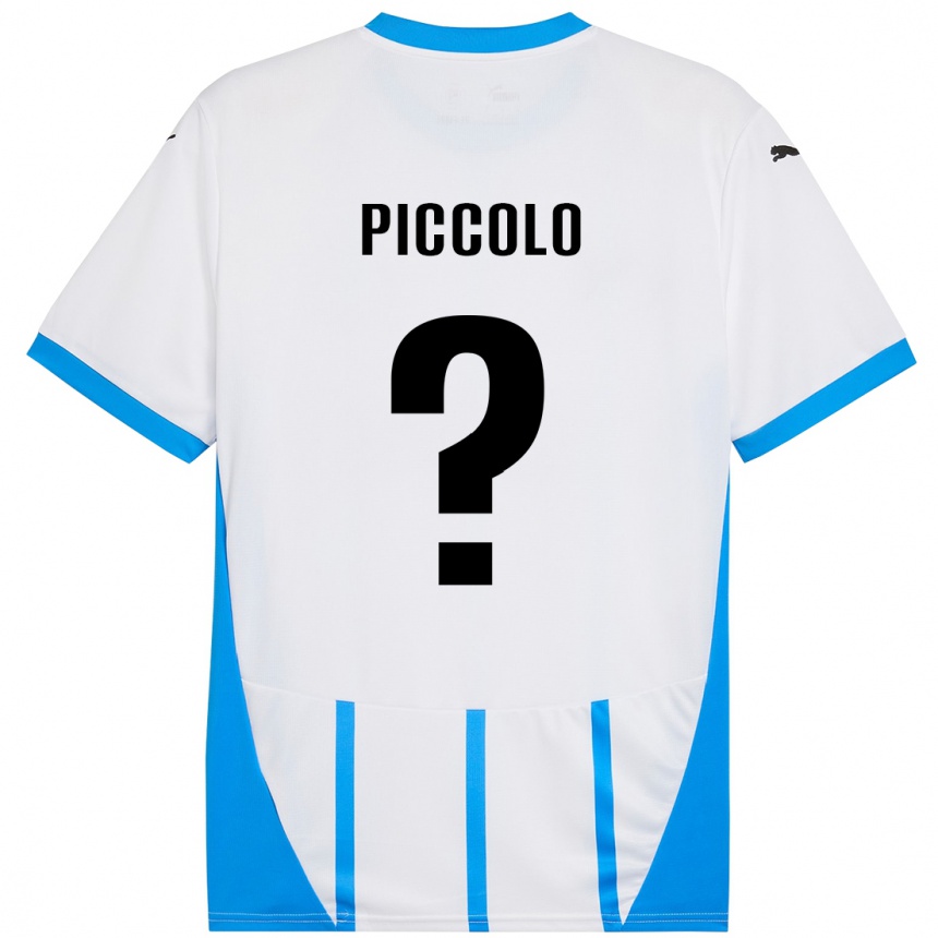 Kids Football Peter Piccolo #0 White Blue Away Jersey 2024/25 T-Shirt