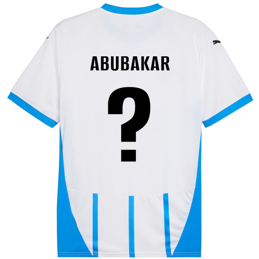 Kids Football Salim Abubakar #0 White Blue Away Jersey 2024/25 T-Shirt