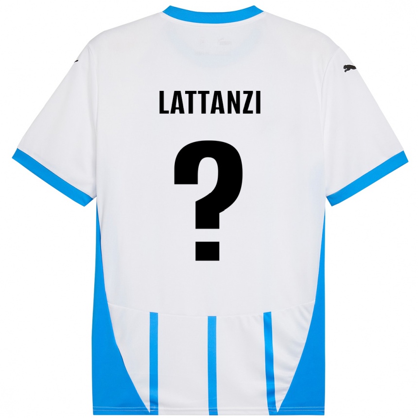 Kids Football Luca Lattanzi #0 White Blue Away Jersey 2024/25 T-Shirt