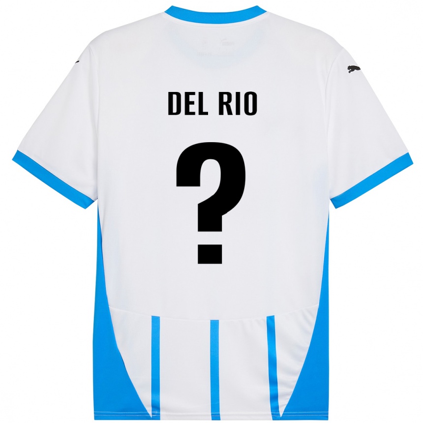 Kids Football Davide Del Rio #0 White Blue Away Jersey 2024/25 T-Shirt