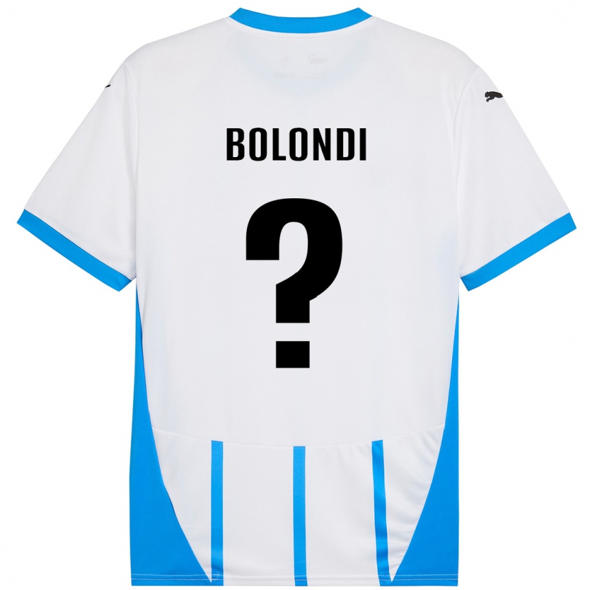 Kids Football Francesco Bolondi #0 White Blue Away Jersey 2024/25 T-Shirt