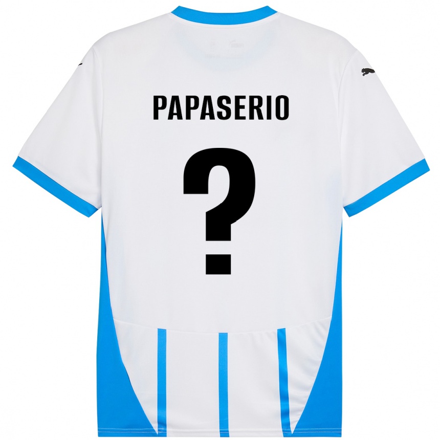 Kids Football Gabriele Papaserio #0 White Blue Away Jersey 2024/25 T-Shirt