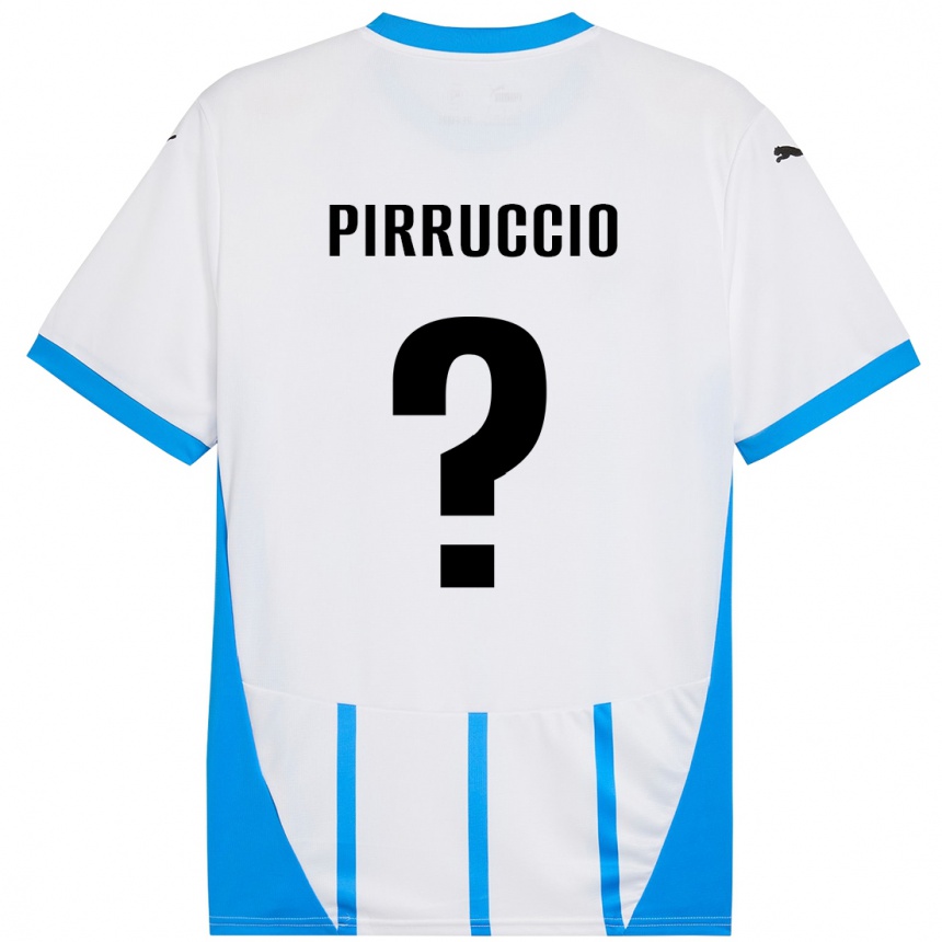 Kids Football Federico Pirruccio #0 White Blue Away Jersey 2024/25 T-Shirt