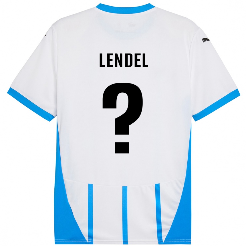 Kids Football Davide Lendel #0 White Blue Away Jersey 2024/25 T-Shirt