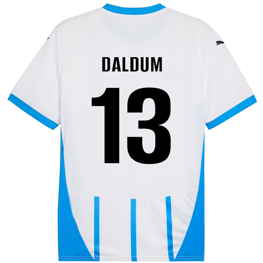 Kids Football Sonosi Daldum #13 White Blue Away Jersey 2024/25 T-Shirt