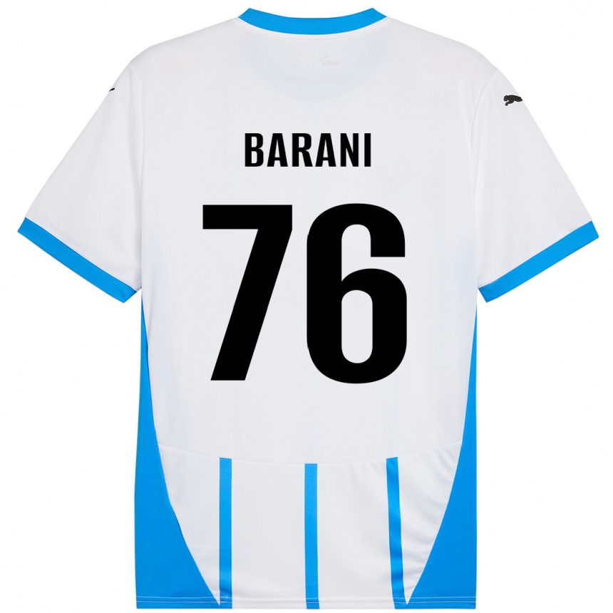 Kids Football Luca Barani #76 White Blue Away Jersey 2024/25 T-Shirt