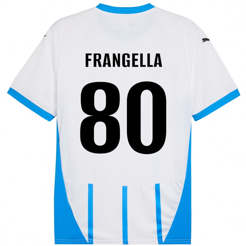 Kids Football Christian Frangella #80 White Blue Away Jersey 2024/25 T-Shirt