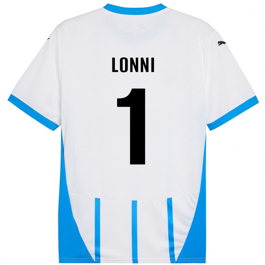 Kids Football Lia Lonni #1 White Blue Away Jersey 2024/25 T-Shirt