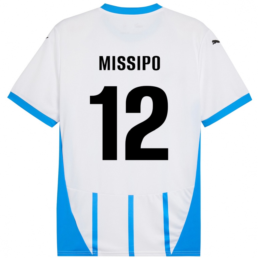 Kids Football Kassandra Missipo #12 White Blue Away Jersey 2024/25 T-Shirt