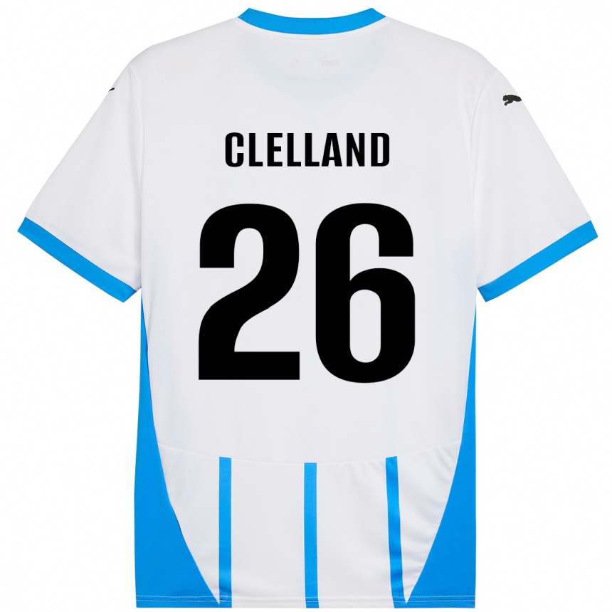 Kids Football Lana Clelland #26 White Blue Away Jersey 2024/25 T-Shirt