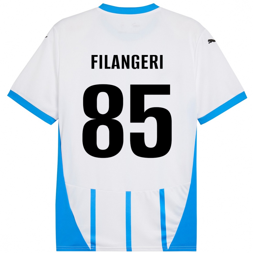 Kids Football Maria Luisa Filangeri #85 White Blue Away Jersey 2024/25 T-Shirt