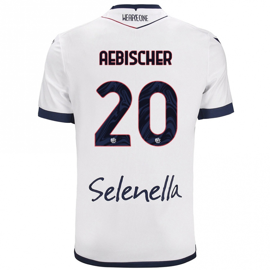 Kids Football Michel Aebischer #20 White Royal Blue Away Jersey 2024/25 T-Shirt