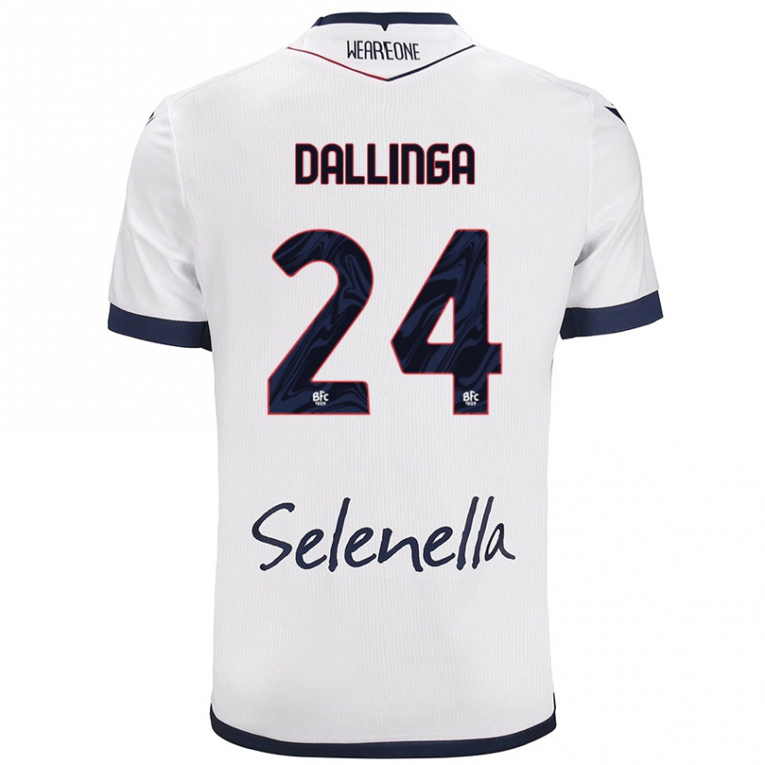 Kids Football Thijs Dallinga #24 White Royal Blue Away Jersey 2024/25 T-Shirt