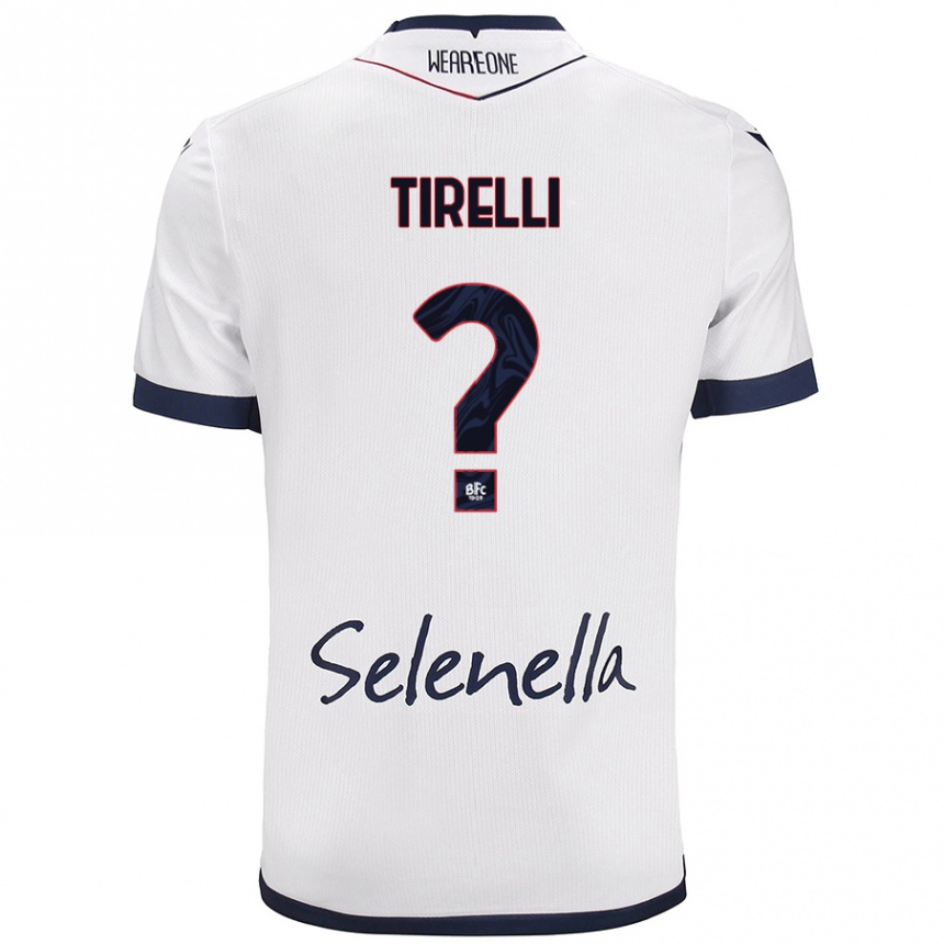 Kids Football Manuel Tirelli #0 White Royal Blue Away Jersey 2024/25 T-Shirt