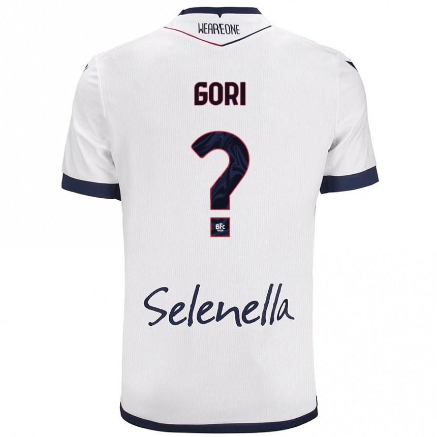 Kids Football Alessandro Gori #0 White Royal Blue Away Jersey 2024/25 T-Shirt