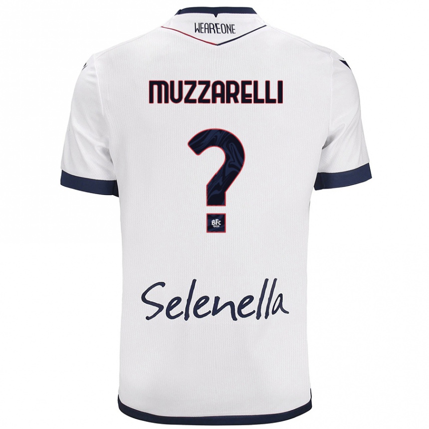 Kids Football Lorenzo Muzzarelli #0 White Royal Blue Away Jersey 2024/25 T-Shirt