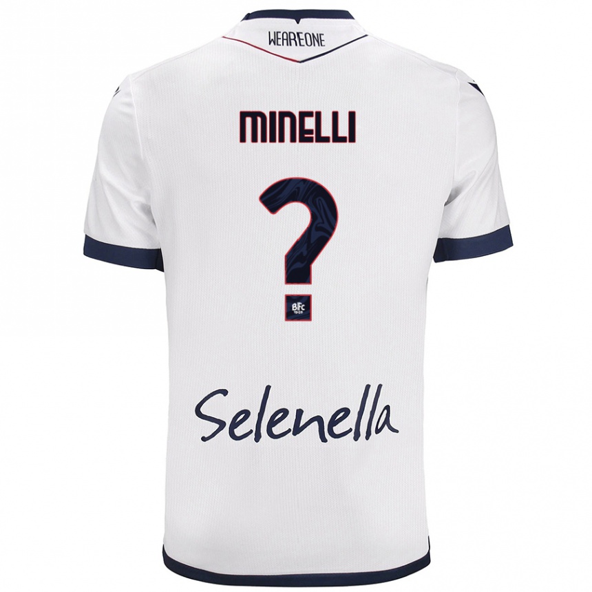 Kids Football Leo Minelli #0 White Royal Blue Away Jersey 2024/25 T-Shirt